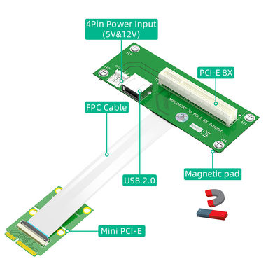 الكابل الرأسي PCI-E Express X8 USB Riser Card Extender كابل ODM