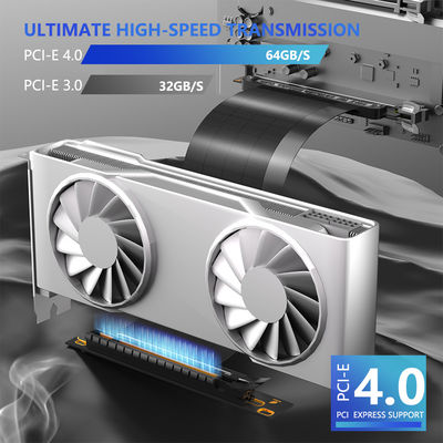 كابل التوسيع PCIE 4.0 ، أسود 16x محمي كابل GPU Riser عالي السرعة مع منفذ PCI Express لبطاقة توسيع GPU ، الطول 20 سم ((90 درجة))