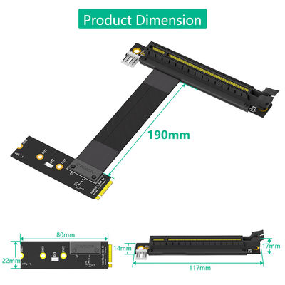 M.2 NGFF المفتاح M إلى بطاقة الرسومات الكابل PCI-E Express Extender 16x PCIE Riser Adapter Card Nvme