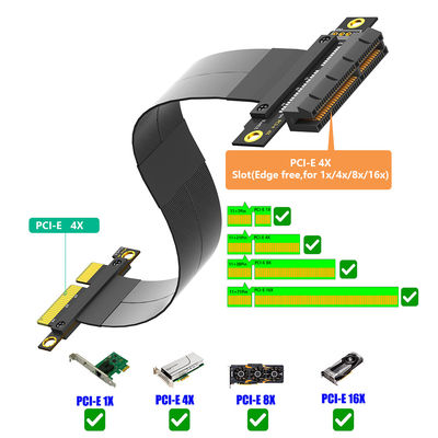 كابل نقل البيانات المرن PCI E Riser كابل 4X PCI Express Extension