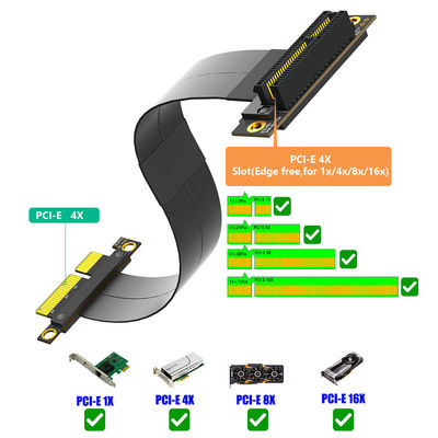 270 درجة محول الكمبيوتر العكسي 1U 2U PCI E فتحة كابل PCIe 4X التمديد
