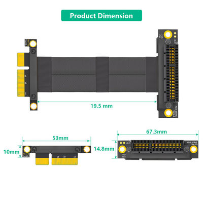 270 درجة محول الكمبيوتر العكسي 1U 2U PCI E فتحة كابل PCIe 4X التمديد