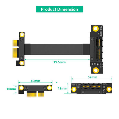 كابل PCI E 1X 36 سنًا بزاوية 270 درجة لـ PCI Express Gen3 بسرعة 8 جيجابت في الثانية، كابل تمديد PCI E