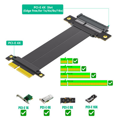 محول كمبيوتر عمودي مزدوج PCI E 90 درجة Pci Express X4 Riser Cable