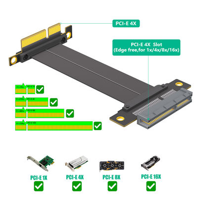 محول كمبيوتر عمودي مزدوج PCI E 90 درجة Pci Express X4 Riser Cable