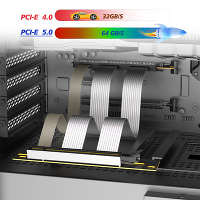 كابل رفع PCIe5 عالي السرعة 5.0 X 16 بطاقة توسعة GPU بزاوية 90 درجة