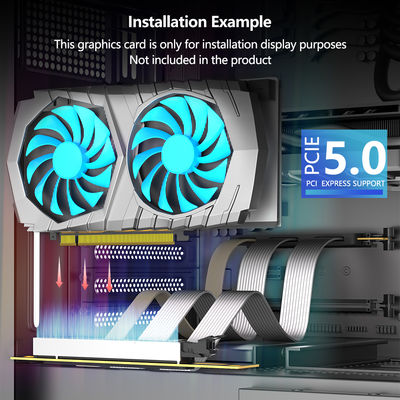 كابل رفع PCIe5 عالي السرعة 5.0 X 16 بطاقة توسعة GPU بزاوية 90 درجة