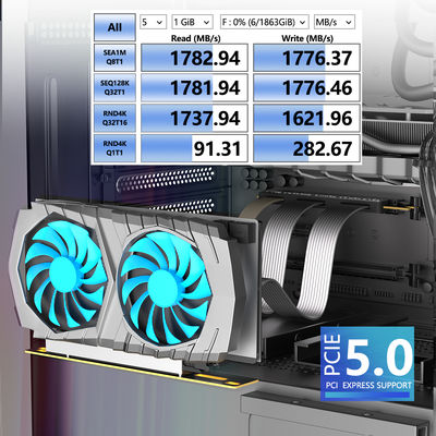 كابل رفع PCIe5 عالي السرعة 5.0 X 16 بطاقة توسعة GPU بزاوية 90 درجة
