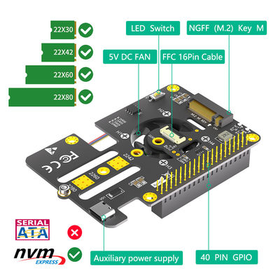 جين 2 Raspberry Pi M 2 محول NVMe إلى PCIe PCI E محول Raspberry Ssd 3 في 1 Combo