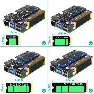 جين 2 Raspberry Pi M 2 محول NVMe إلى PCIe PCI E محول Raspberry Ssd 3 في 1 Combo