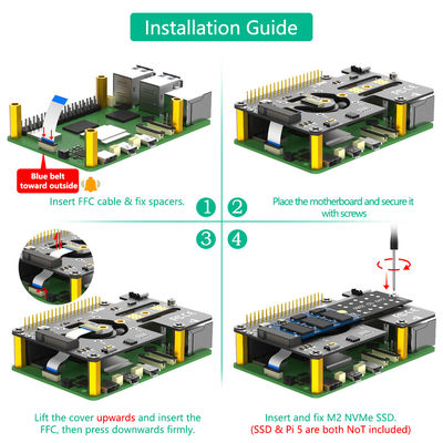 جين 2 Raspberry Pi M 2 محول NVMe إلى PCIe PCI E محول Raspberry Ssd 3 في 1 Combo