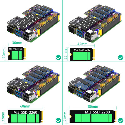 3 في 1 كومبو مصمم راسبيري باي M.2 NVMe SSD إلى M2 PCIE Nvme Adapter
