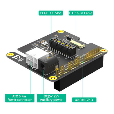 Raspberry Pi PCI E 1x محول 12 فولت Pcie 1x إلى 16x 12 فولت الطاقة