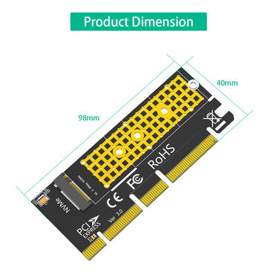 محول NGFF M.2 NVME SSD إلى PCI-E 4X / 8X / 16X مع 3528 LED Flash الملون