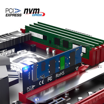 محول NGFF M.2 NVME SSD إلى PCI-E 4X / 8X / 16X مع 3528 LED Flash الملون