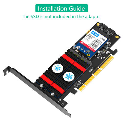 3 في 1 Msata و M.2 NGFF NVME SATA SSD إلى PCI-E 4X و SATA3
