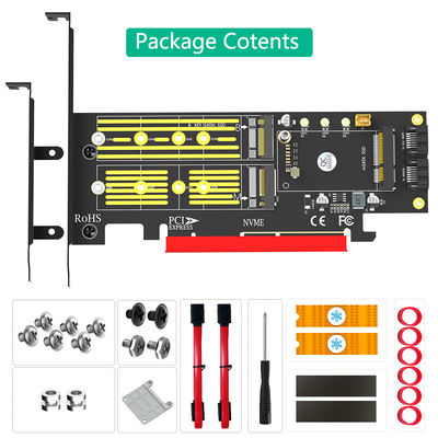 3 في 1 Msata و M.2 NGFF NVME SATA SSD إلى PCI-E 4X و SATA3