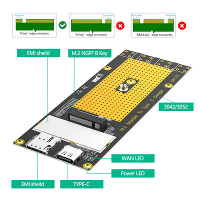مخصص M.2 NGFF إلى نوع C محول USB 3.0 لمودول GM800 SIM8200