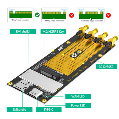 مخصص PCI-E NGFF إلى M 2 محول NVME لمودول RM500Q RM500U