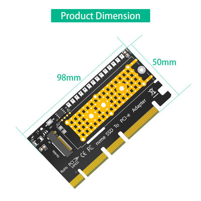 Adaptateur M.2 nvme SSD à PCI-E 4X/8X/16X avec 3528 LED flash coloré