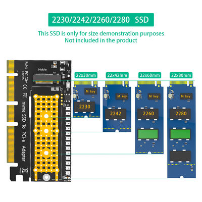 Adaptateur M.2 nvme SSD à PCI-E 4X/8X/16X avec 3528 LED flash coloré