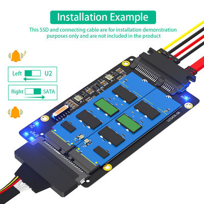 Nuova versione 2 in 1 Combo M.2 ((NGFF) NVME PCI-E SSD a U.2 SFF-8639 & M.2 ((NGFF) SATA SSD ad SATA Adapter