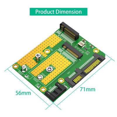 SATA 3.0 22PIN واجهة إلى 2 x NGFF M.2 Key-B Key B + M SATA بطاقة تحويل محول SSD مع كابل بيانات SATA 7Pin