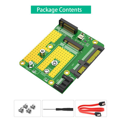 SATA 3.0 22PIN واجهة إلى 2 x NGFF M.2 Key-B Key B + M SATA بطاقة تحويل محول SSD مع كابل بيانات SATA 7Pin