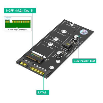 M.2 NGFF SSD إلى SATA 3 3.0 محول البطاقة B B&M مفتاح 2230 2242 2260 2280 بروتوكول SATA M.2 محرك أقراص الحالة الصلبة SSD