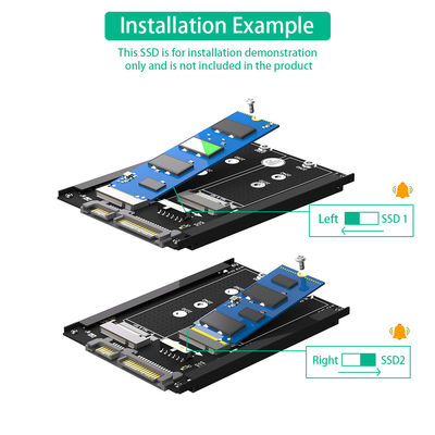 مزدوج M.2 B Key / B&M Key SSD إلى 2.5 "SATA III مع STA 2.5 بوصة إطار دعامة
