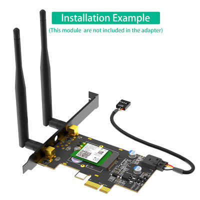 NGFF M.2 مفتاح A إلى PCl-e X1 محول لـ WiFi وبطاقة Bluetooth Connect واجهة Bluetooth والهوائيات المزدوجة