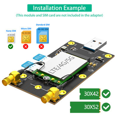 محول PCI Express Gen 3.0 8 Gbps NGFF M.2 إلى USB 3.0 مع فتحة بطاقة SIM NANO مزدوجة