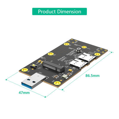 محول NGFF M.2 إلى USB 3.0 مع فتحة بطاقة SIM مزدوجة نانوية لوحدة 3G / 4G / 5G