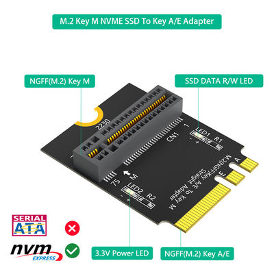NGFF (M.2) Key-M Nvme SSD إلى NGFF (M.2) Key A / E Adapter تحسين نظامك