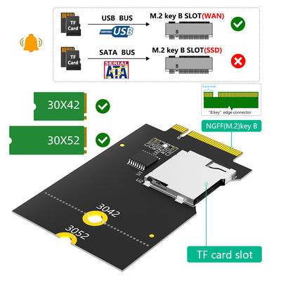 بطاقة ميكرو SD TF SDHC SDXC إلى NGFF المفتاح B المحول يدعم حافلة USB ، وليس حافلة SATA