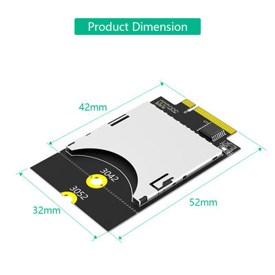 NGFF M.2 واجهة Key-B إلى بطاقة SD Card Holder Converter Adapter Card (دعم USB-Bus ، وليس SATA-Bus)