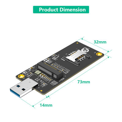 NGFF(M.2) مفتاح B إلى محول USB 3.0 مع فتحة SIM 6pin لوحدة WWAN / LTEالبث عالي السرعة دون تأخير
