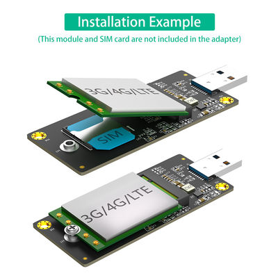 NGFF(M.2) مفتاح B إلى محول USB 3.0 مع فتحة SIM 6pin لوحدة WWAN / LTEالبث عالي السرعة دون تأخير