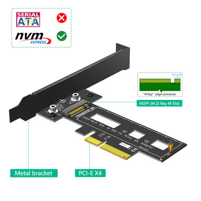 M.2 NGFF PCI-e SSD إلى PCI Express 3.0 x4 بطاقة محول المضيف - دعم M.2 PCIe (NVMe أو AHCI) نوع 2242 2260 2280