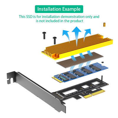 M.2 NGFF PCI-e SSD إلى PCI Express 3.0 x4 بطاقة محول المضيف - دعم M.2 PCIe (NVMe أو AHCI) نوع 2242 2260 2280
