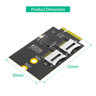 بطاقة ميكرو SD مزدوجة ، بطاقة TF إلى NGFF M.2 مكيّف مفتاح B ((يدعم حافلة USB ، وليس حافلة SATA)
