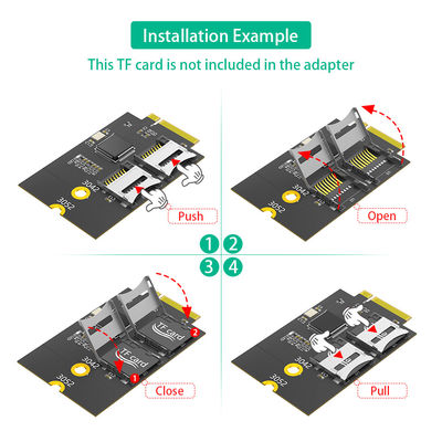 بطاقة ميكرو SD مزدوجة ، بطاقة TF إلى NGFF M.2 مكيّف مفتاح B ((يدعم حافلة USB ، وليس حافلة SATA)