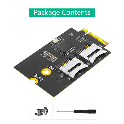 بطاقة ميكرو SD مزدوجة ، بطاقة TF إلى NGFF M.2 مكيّف مفتاح B ((يدعم حافلة USB ، وليس حافلة SATA)