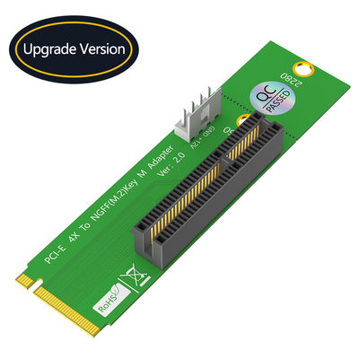 بطاقة PCI Express PCI-E 4X إلى NGFF M.2 PCIe Riser Card X4 إلى M2 مؤشر محول مفتاح M لـ Crypto