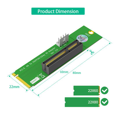 بطاقة PCI Express PCI-E 4X إلى NGFF M.2 PCIe Riser Card X4 إلى M2 مؤشر محول مفتاح M لـ Crypto