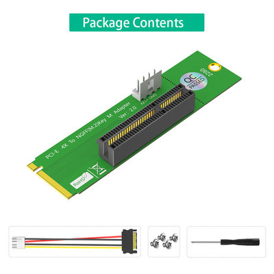 بطاقة PCI Express PCI-E 4X إلى NGFF M.2 PCIe Riser Card X4 إلى M2 مؤشر محول مفتاح M لـ Crypto