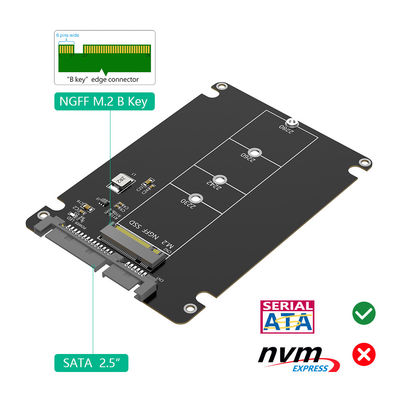 M.2 SSD إلى 2.5 SATA الحجرة، B & M مفتاح SATA محول SSD إلى 2.5 بوصة SATA 3.0 بطاقة مع 7mm صندوق بلاستيكي