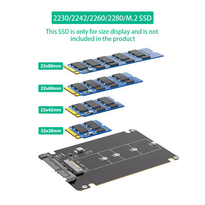 M.2 SSD إلى 2.5 SATA الحجرة، B & M مفتاح SATA محول SSD إلى 2.5 بوصة SATA 3.0 بطاقة مع 7mm صندوق بلاستيكي
