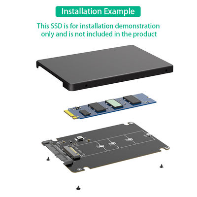 M.2 SSD إلى 2.5 SATA الحجرة، B & M مفتاح SATA محول SSD إلى 2.5 بوصة SATA 3.0 بطاقة مع 7mm صندوق بلاستيكي