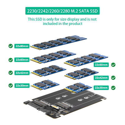 مزدوج M.2 B Key / B&M Key SSD إلى بطاقة SATA III 2.5 "مع محفظة بلاستيكية لتحويل الاختيار